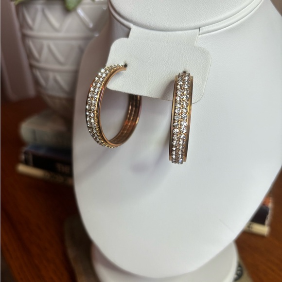 Vintage Premier Designs Gold & Rhinestone Earrings - Picture 6 of 10